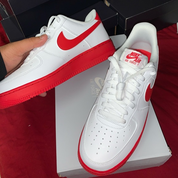 Nike Air Force 1 Low White Red Midsole - Picture 1 of 8